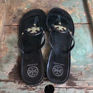 Tory Burch Mini Miller Black Jelly Thong Sandal 6